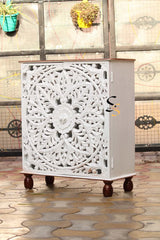 Indian Hand Carved Solid Wood Cabinet D131