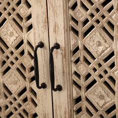Indian Handmade Solid Wood 4 Doors & Drawers  Carved Sideboard