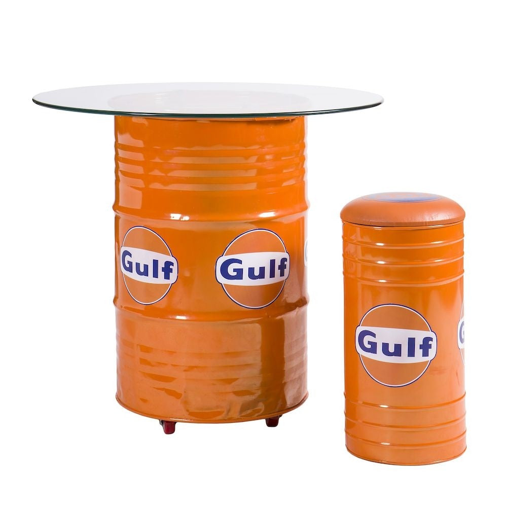 Oil Drum Table And Seats