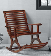 Heritage Heirlooms Sheesham Wood Rocking Chair in Honey Oak Finish