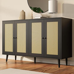 The Gileteen Rattan Buffet Cabinet with Storage 4 Rattan Doors Sideboard