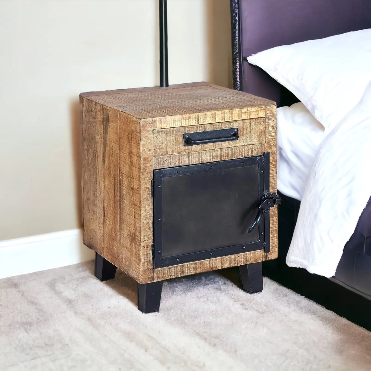 Kraft Bazaar Merlin Bedside Table 45x40x60Cm