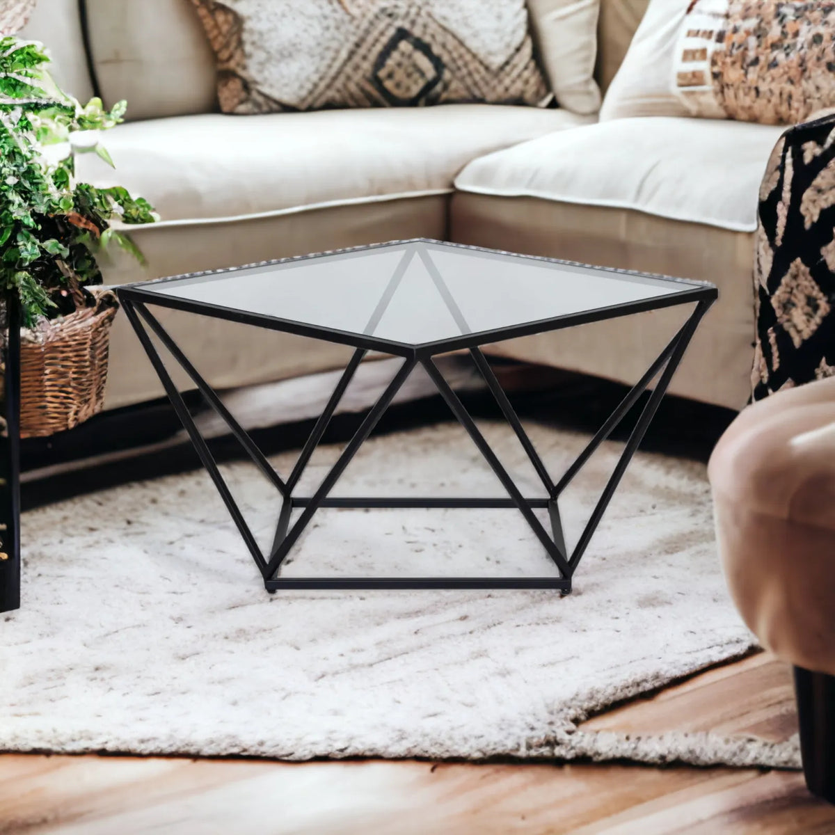 Kraft Bazaar Valerie Small Coffee Table in Black 63x63x45Cm – Make My Piece