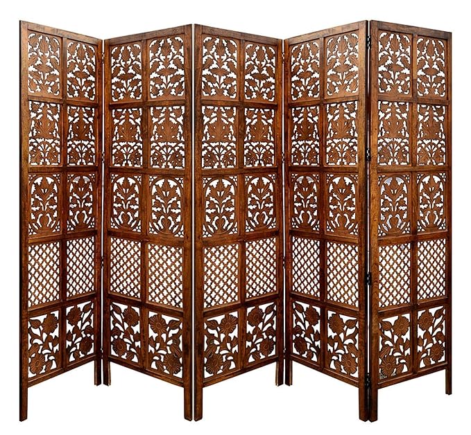 Urban Art Mango Wood Partition Screen Room Divider Traditional Handicrafts Mix Pattern