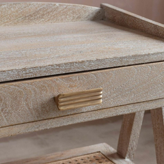 Hand Carved Solid Wooden Single Drawer With Canning Shelf Bedsides Table 70
