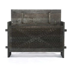 Indian Hand Carved Solid Wood Storage Blanket Box C39