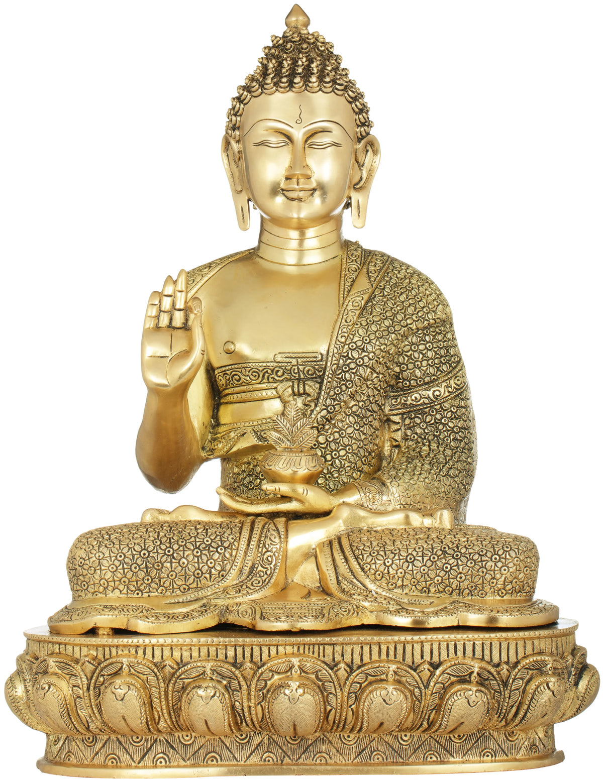 Indian Lord Buddha Tibetan Buddhist Buddha In Brass Statue