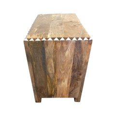Indian Hand Carved  2-Drawer Solid Wood Bedside Table 10
