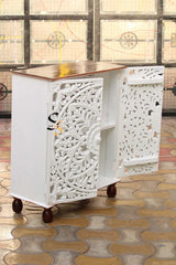 Indian Hand Carved Solid Wood Cabinet D131