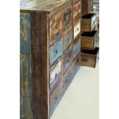 Rustica Reclaimed Boat Timber 16 Drawer Chest Of Drawers