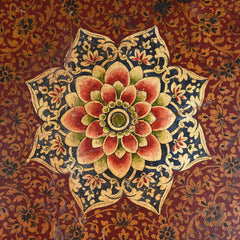 Avani Indian Hand Painted Solid Wood Bajot Coffee Table C52