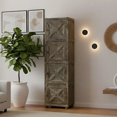 Hand Carved Solid Wooden Antique Door Cabinet Cupboard Wardrobe D139