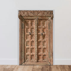 Indian Vintage Antique Hand Carved Solid Wood Door 71