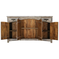 Rustica Hand Carved 2 Drawers & 4 Door Solid Wood Sideboard S78