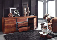 Gfine Sideboard with two doors and three drawers made of solid Sheesham wood 178x45xx75Cm