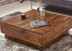 Gfine Coffee table made of sheesham wood 85x85x30Cm