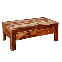 Indian Rosewood Coffee Table w Drawers Brown