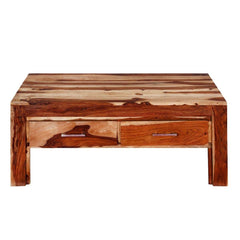 Indian Rosewood Coffee Table w Drawers Brown