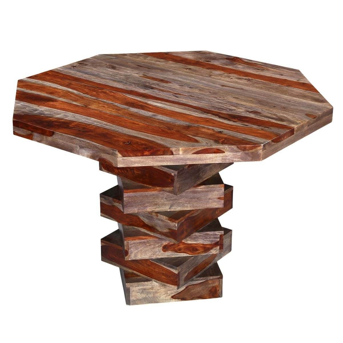 Fully Handcrafted Rosewood Pedestal Dining Bar Table