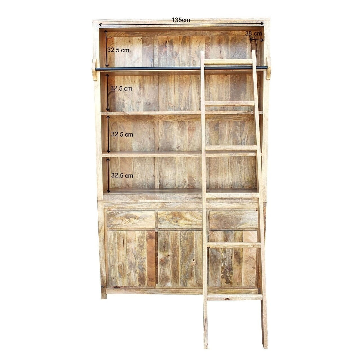 AVALON INDIAN WOODEN ZEN MANGO BOOKSHELF LARGE