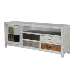 Vivid Indian Solid Wood Chest Of Drawers Accent Tv Unit Console