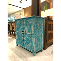 Indian Hand Carved Solid Hard Wood Cabinet D16