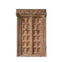 Indian Vintage Antique Hand Carved Solid Wood Door 71