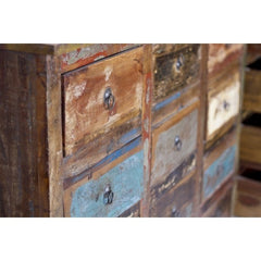 Rustica Reclaimed Boat Timber 16 Drawer Chest Of Drawers