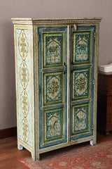 Avani Indian Hand Painted Solid Wood Cabinet Wardrobe Multicolor D65