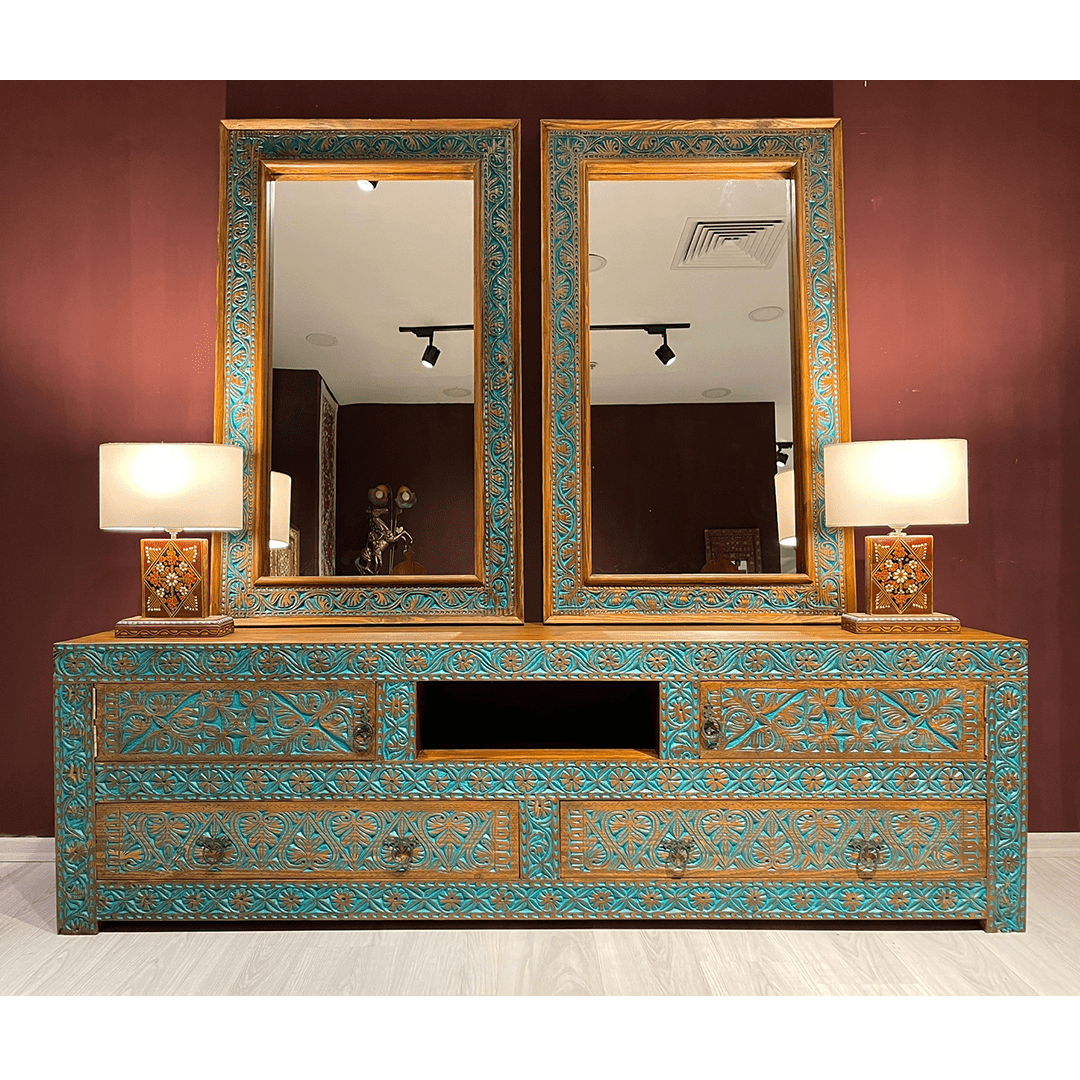 Avani Indian Hand Painted Solid Wooden TV Unit 13