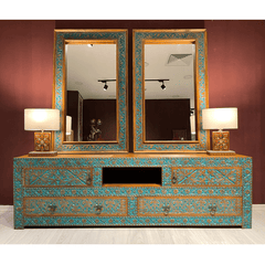 Avani Indian Hand Painted Solid Wooden TV Unit 13