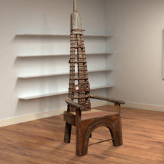 Earth Industrial metal and wood Chair 20