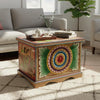 Indian Hand Painted Solid Wood Storage Blanket Box C43