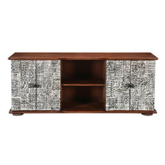 Pandora Hand Painted Indian Solid Wood TV Unit