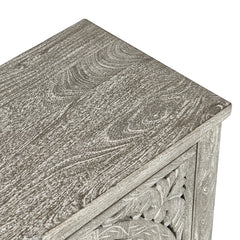 Indian Handmade Solid Wood Carved 4 Doors Sideboard