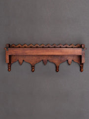 Handmade Home Decor Carved Mango Wood Wall Shelf 01