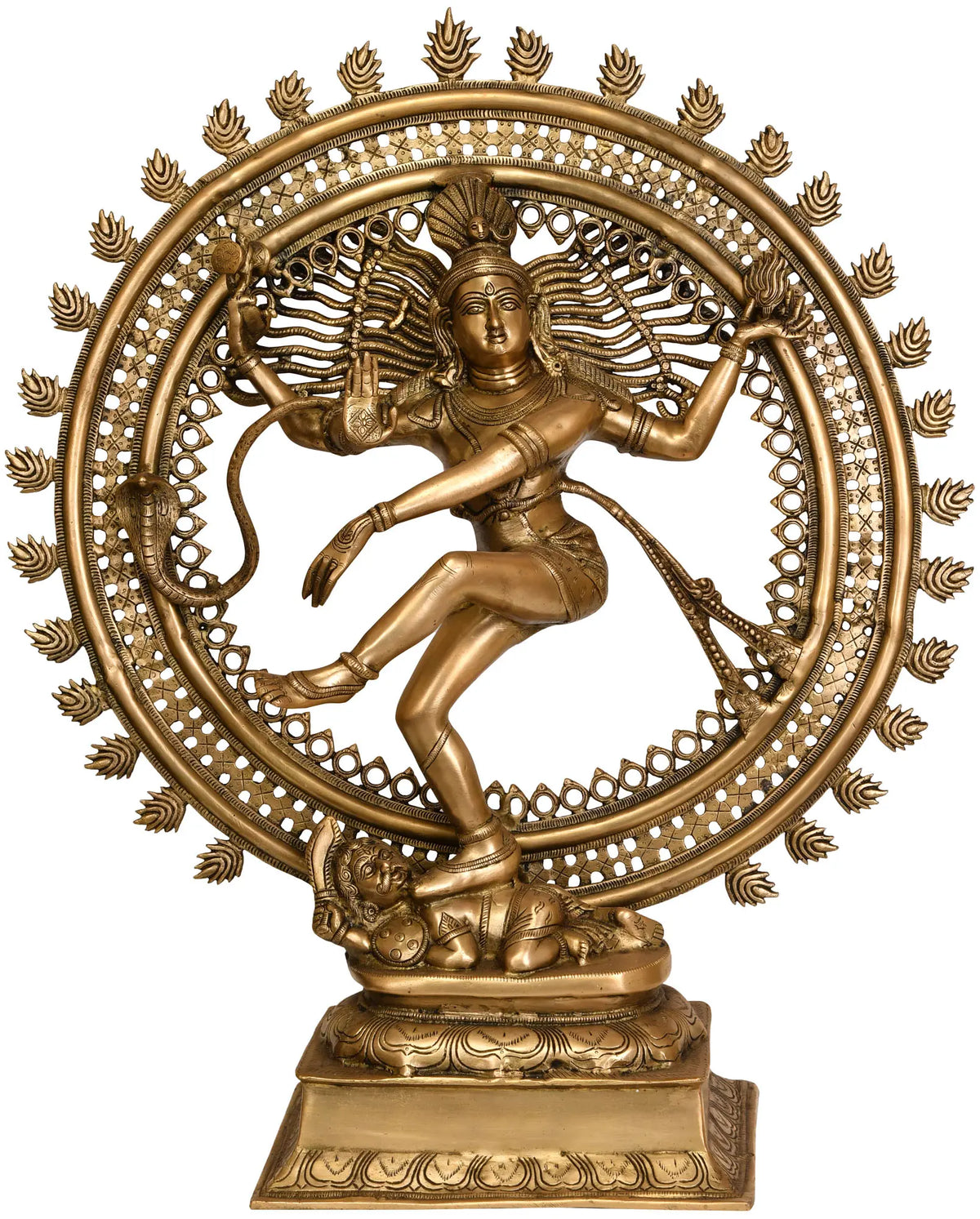 Indian Lord Nataraja Shiva Brass Statue