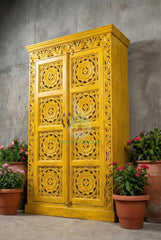 Hand Carved Solid Wooden Cabinet Cupboard Wardrobe D146
