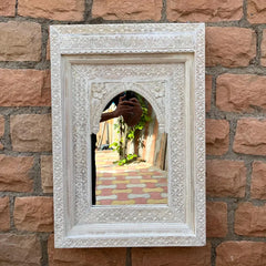 Indian Hand Carved Solid Wood Mirror Frame 117