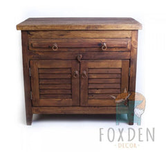 Indian Hand Carved Solid Wood Shutter Door Bathroom Vanity V15