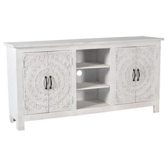 Mandala Lace Hand Carved Solid Wood TV Unit Stand B30