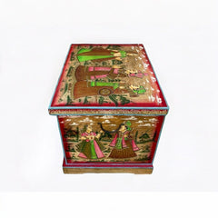 Indian Hand Painted Solid Wood Storage Blanket Box C43