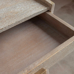 Hand Carved Solid Wooden Single Drawer With Canning Shelf Bedsides Table 70