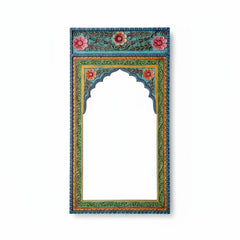 Indian Hand Carved Painted Solid Wood Mirror Frame 120