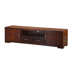 Cromer Indian Solid Wood Two Drawer TV Unit Console Cabinet