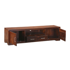 Cromer Indian Solid Wood Two Drawer TV Unit Console Cabinet