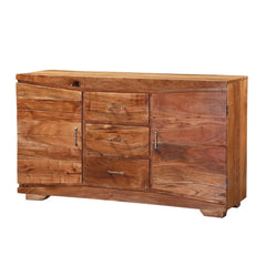 Cromer Indian Solid Wood 3 Drawer Rustic Buffet Sideboard Cabinet