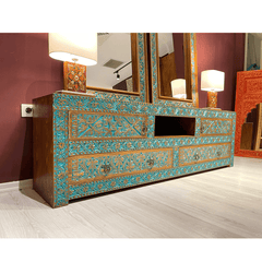 Avani Indian Hand Painted Solid Wooden TV Unit 13