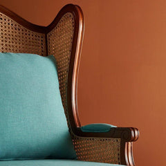 The Gileteen Margaret Lounge Chair with Striking Rattan Back Armchair for Living Room or Bedroom