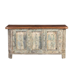 Indian Hand Carved Solid Wood Rustic Storage Blanket Box C40